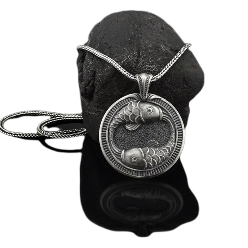 European and American men's Pisces constellation pendant Amazon popular jewelry retro titanium steel twelve Constellation necklace
