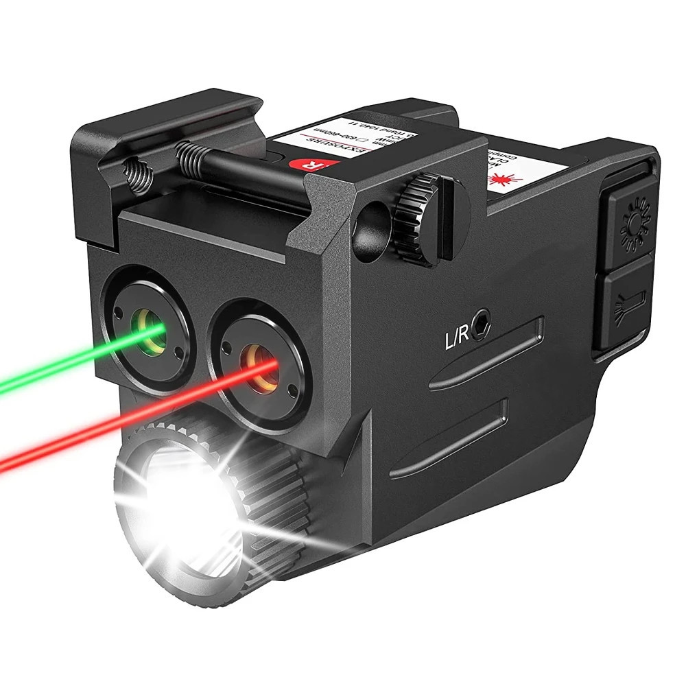 Tactical Outdoor LG110 Mini LED Red Green Laser Combination Integrated Sight Under Hanging Flashlight