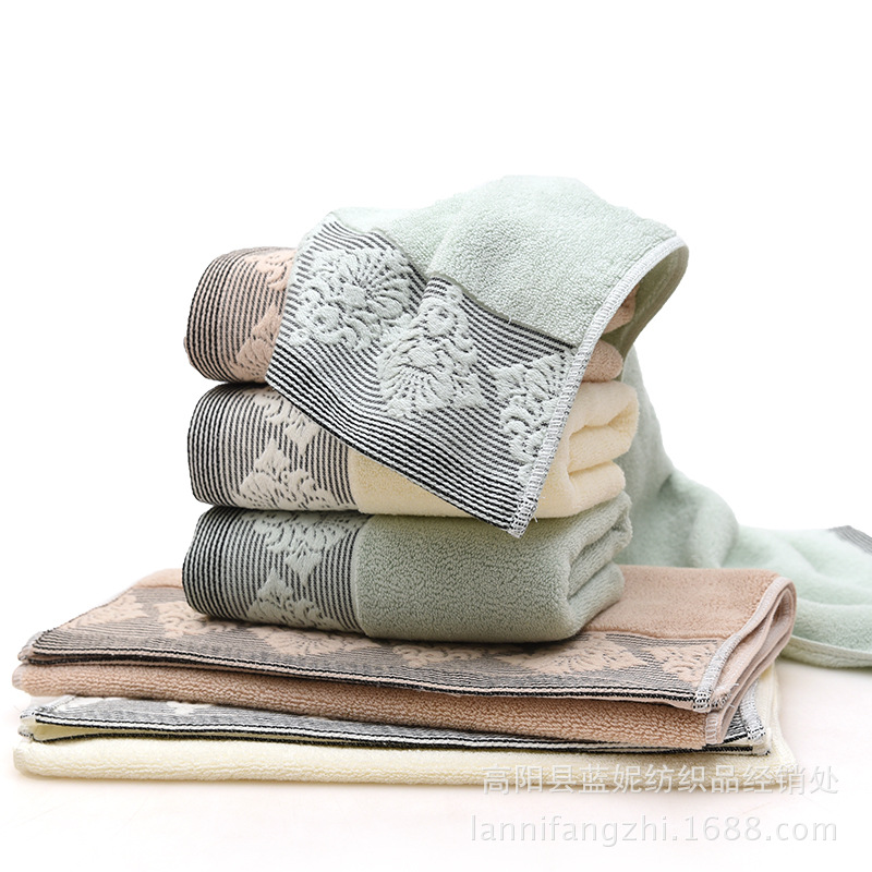 Picture of Gaoyang factory cotton European flower towel soft absorbent large face towel supermarket gift wholesale face towel household towel