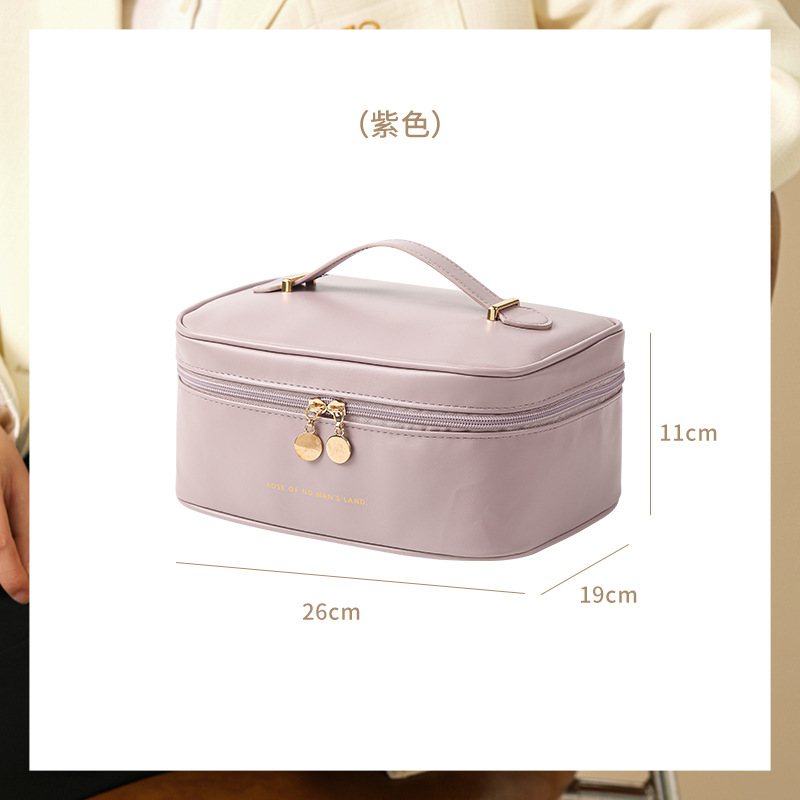 Picture of Spot Wholesale Cross-Border Pu Satchel Cosmetic Bag with High Appearance and Large Capacity Satchel Waterproof Cosmetics Bag Travel Toiletry Bag