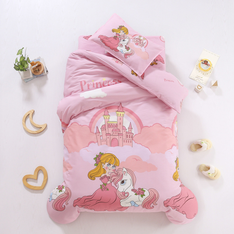 Picture of Kindergarten Quilt Three-Piece Set Baby Nap Quilt Children's Cotton Six-Piece Set Removable and Washable Cartoon Quilt for Summer