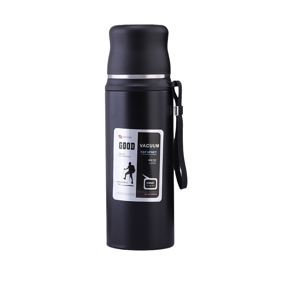 Picture of New large capacity 304 stainless steel vacuum cup one Cup double lid outdoor water cup high-looking portable student kettle