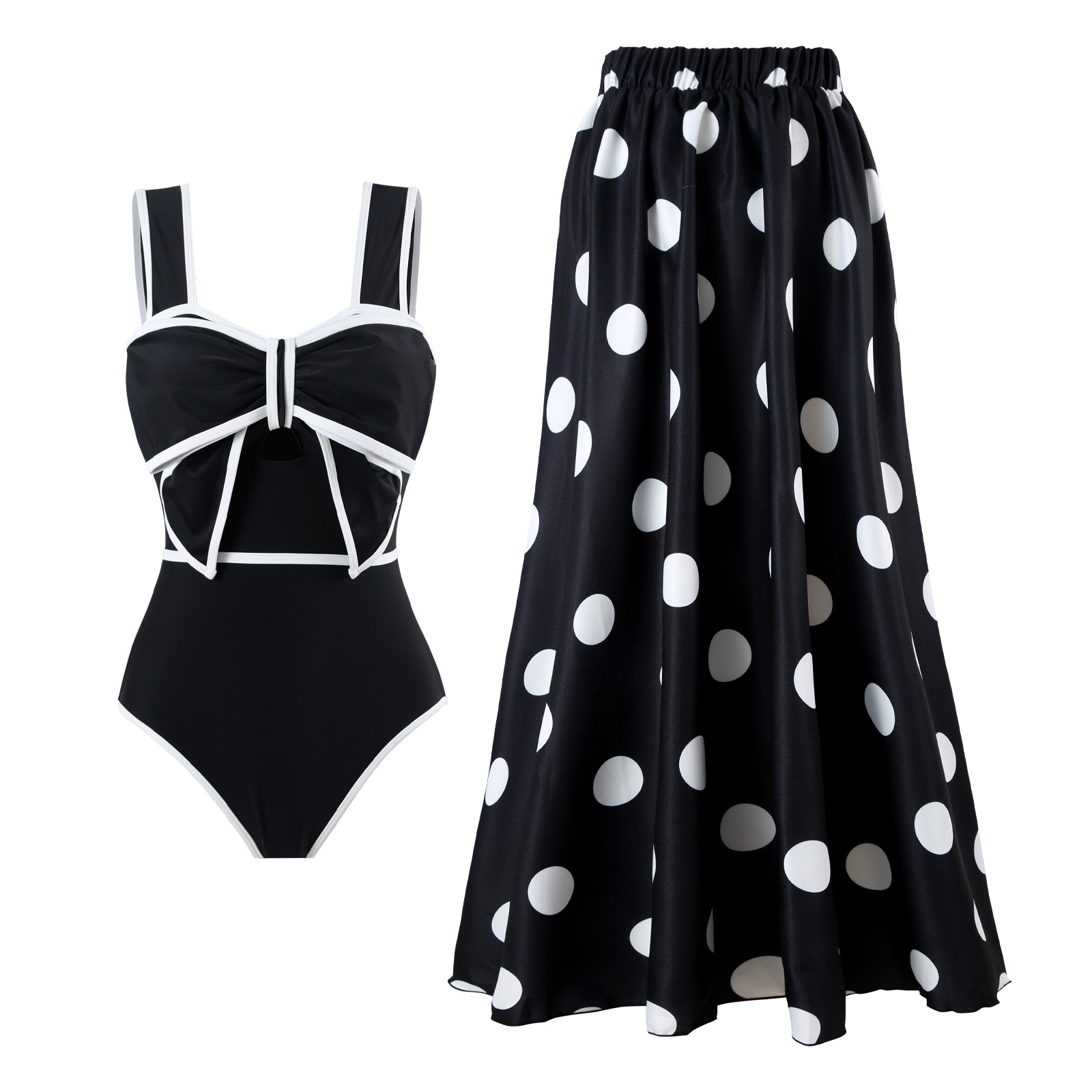 Picture of 2025 European and American New Arrival Body-Covering Swimsuit Belly Slimming Fashionable Swimwear Round Skirt Suit Hot Selling Hot in stock