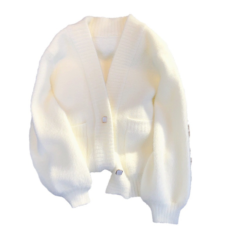 Picture of 2024 New Spring and Autumn Furry Knitted Sweater Cardigan Tops Small Warm Long Sleeve Style Top for Women