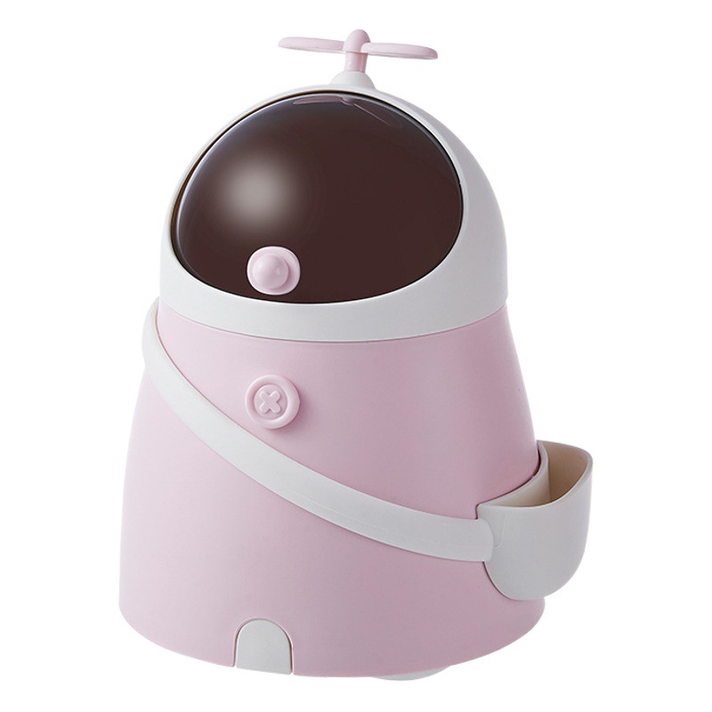 Desktop trash can cute cartoon small size storage bucket high-looking living room dining table wastebasket storage box decoration