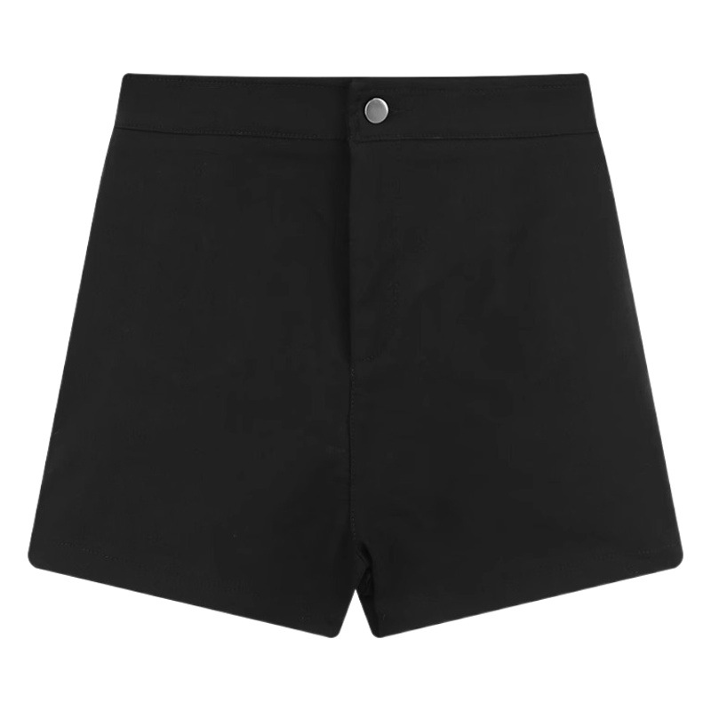 Black fleece-lined Thickened High Waist Casual Pants Women's 2024 Spring Spice Girls Slimming Hot Pants chubby girl Fashion Korean Shorts