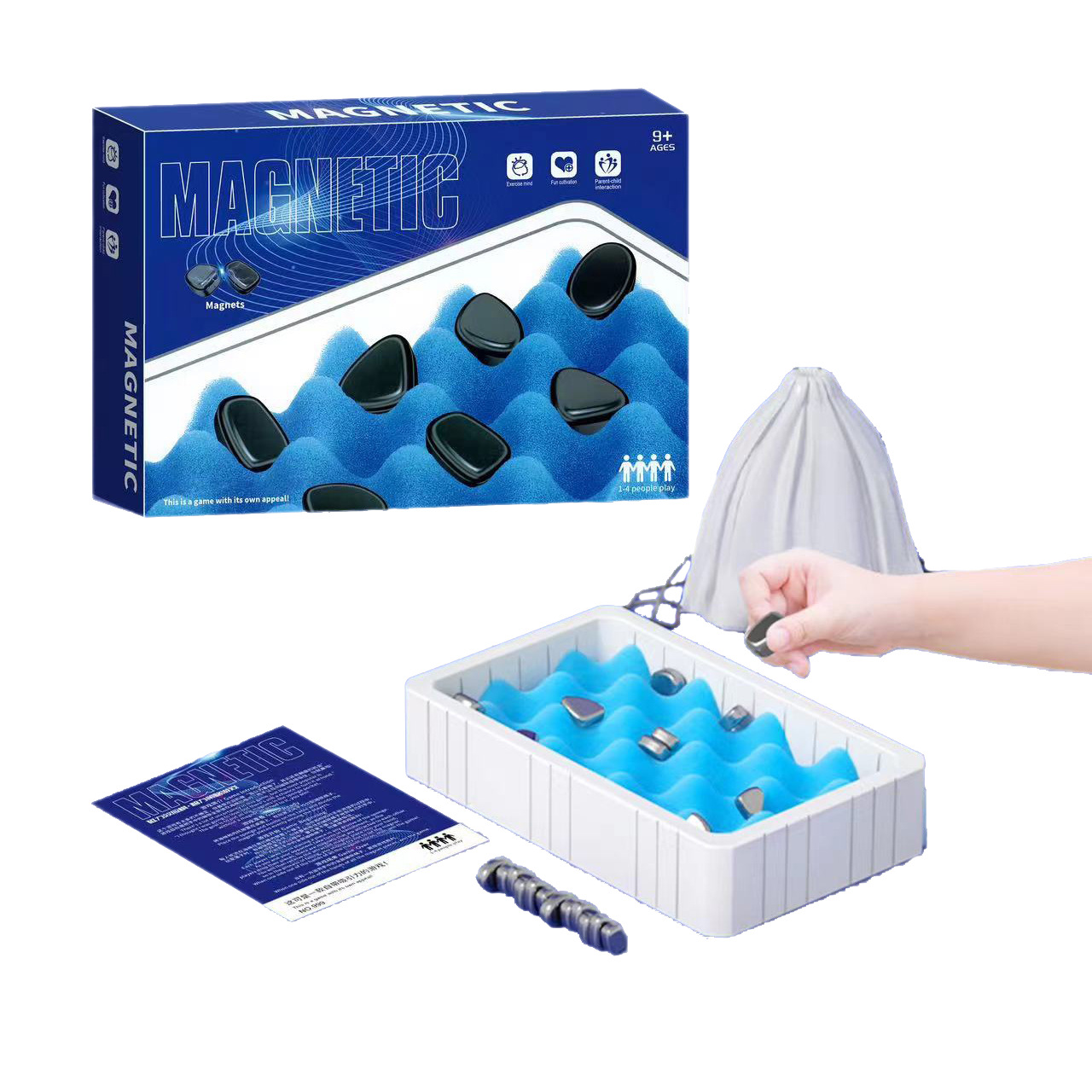 Picture of Cross-border magnetic effect on war chess stepping on thunder magnet induction puzzle decompression desktop games chess board games children's toys
