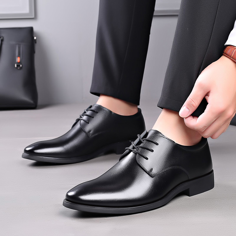 Picture of A generation of spring and autumn plus size shoes men's youth formal business casual shoes increased wedding shoes work shoes soft sole