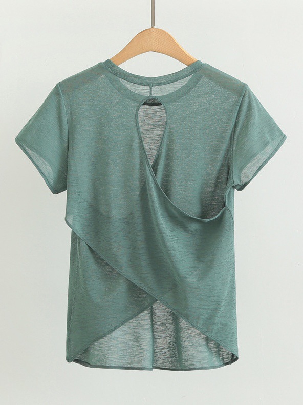 LULU Sports Short-sleeved Loose T-shirt Women's Running Blouse Yoga Clothes Quick-drying Fitness Clothes Breathable Thin Top