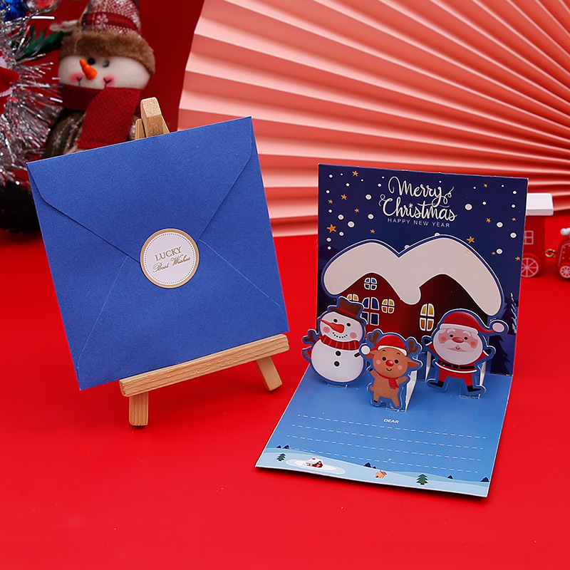 Picture of Amazon Stereo Christmas Greeting Card Creative Christmas Eve Message Holiday Card Gift Folding Card Set