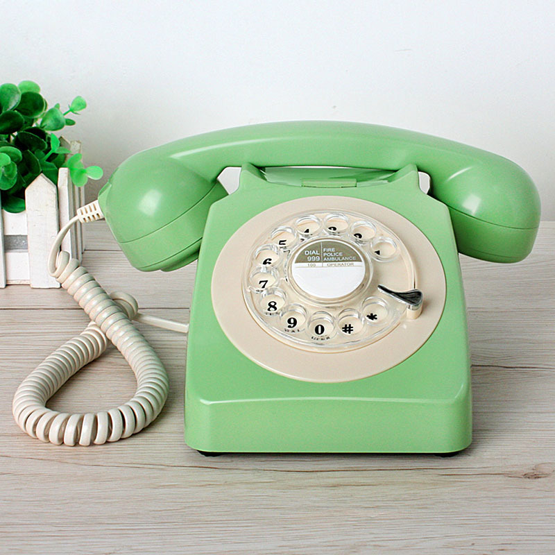 Picture of Manufacturer's Old-Fashioned Antique Telephone Rotating Dialing Disk Retro Landline Metal Ringtone Cross-Border Landline