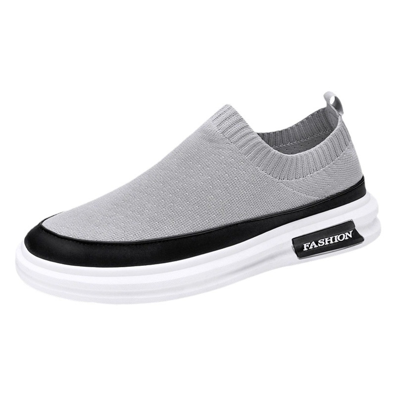 Summer new men's shoes fly woven mesh breathable pedal shoes socks buckle fashion men's casual shoes wholesale