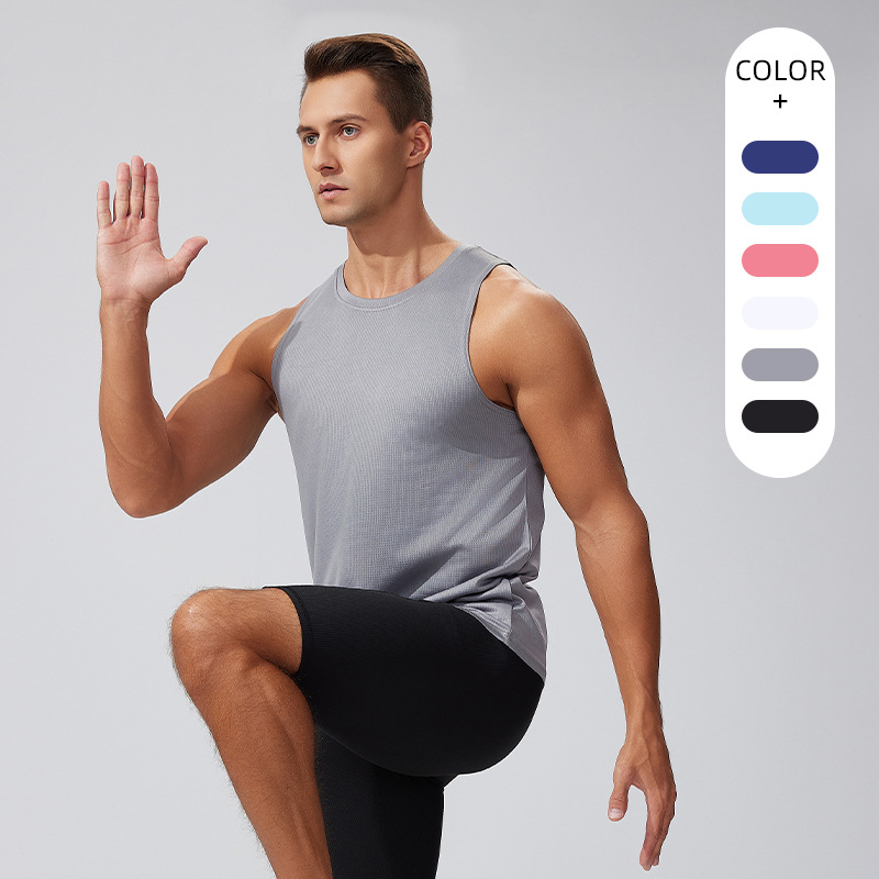Sports men's quick-drying fitness vest sweat-absorbent short-sleeved bottoming shirt outdoor running basketball training light sleeveless ridge