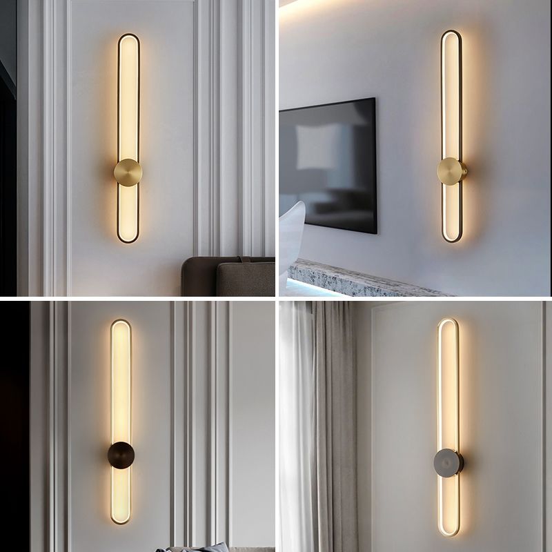 Picture of Light Luxury Wall Lamp Living Room Background Wall Lamp Bedroom Bedside Lamp Designer Minimalist Creative Long Stair LED Light