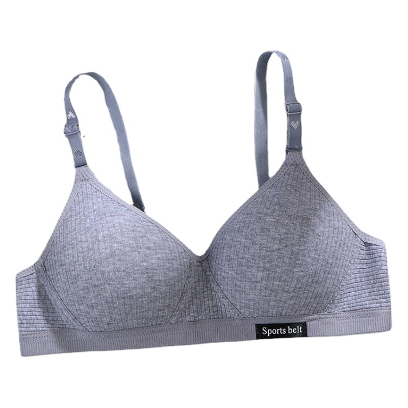 Pure Cotton Girl's comfortable seamless underwear development period high school student small chest push up wireless bra thin