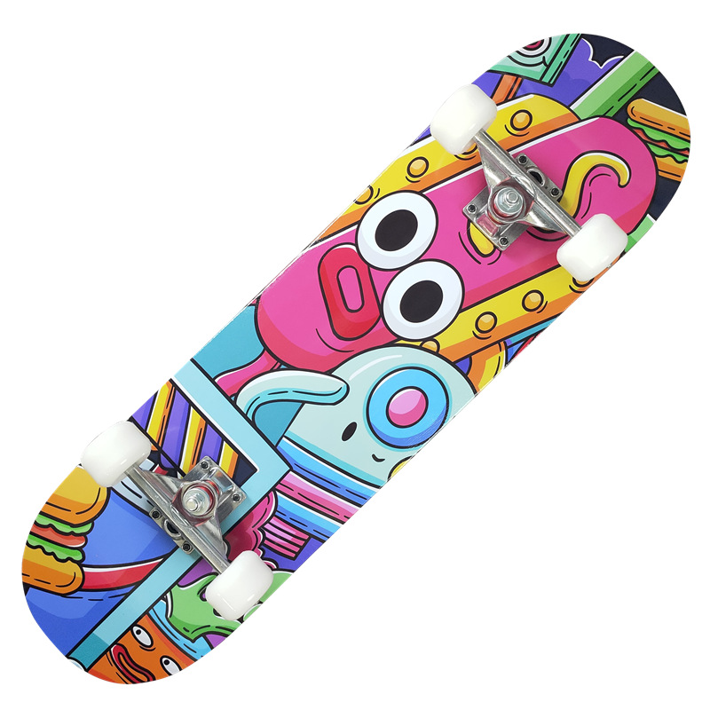 Picture of 31 inch skateboard professional adult street maple four-wheel beginner children double rocker concave skateboard