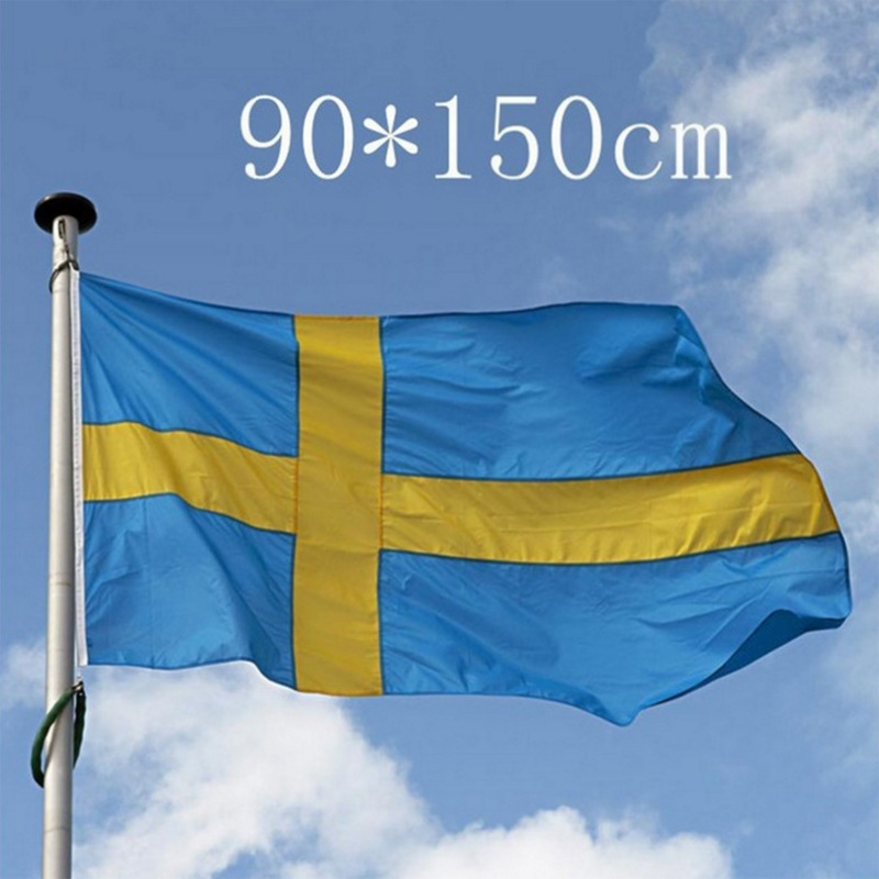 90 * 150cm 3 * 5ft Sweden flag 4 polyester flag AliExpress punch