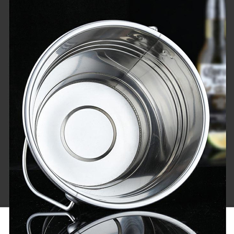 Picture of Thickened Stainless Steel Ice Bucket Portable Beer Bucket Bar KTV Ice Bucket Red Wine Bucket Small Bucket Party Champagne Bucket