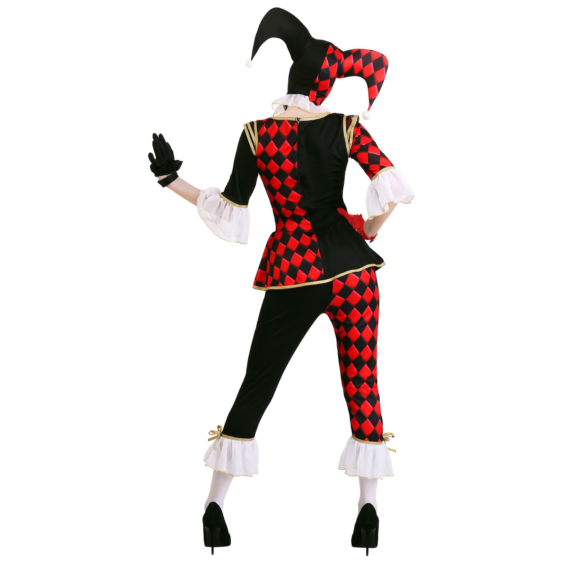 Picture of M-XL Thriller Return Clown Playing Suit Halloween Black and Red Plaid Evil Clown Uniform Party Suit