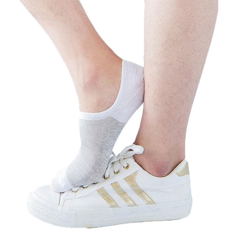 Spring and Summer Mesh Invisible Boat Socks Rice-Shaped Stripesd Silicone Socks Men's Invisible Socks