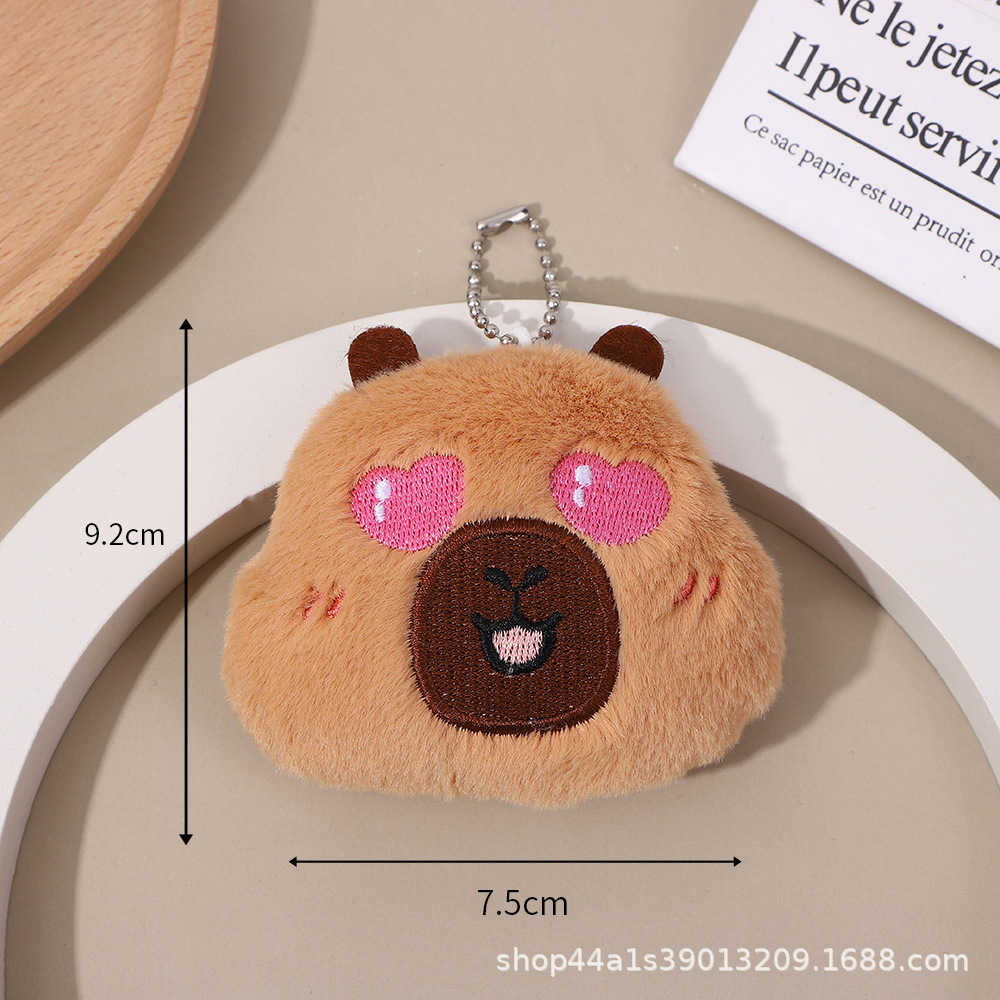 Picture of New Cute Sleepy Nose Capybara Squeaky Plush Pendant Expression Bag Capibala Bag Hanging Ornaments Wholesale