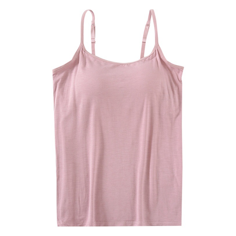 Women's Camisole with Chest Pad and Camisole Cup One-piece Casual Thin Inner Base Wear-free Bra All-match Outer Wear