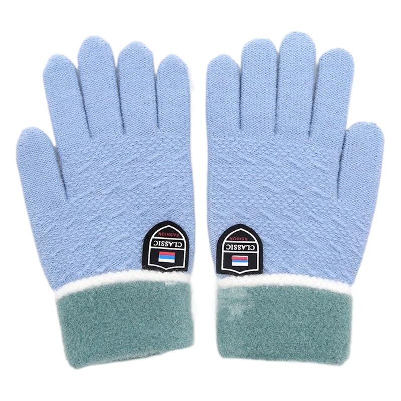 Children's Gloves Winter Cute Five-Finger Gloves Baby Fleece-Lined Warm Woolen Gloves Korean Style Shield Finger Gloves