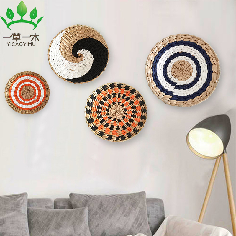 Picture of Bohemian Style Wall Decoration Straw Wall Decoration Background Wall Decoration Wall Hanging Sofa Bedside Hand-woven Wall Hanging