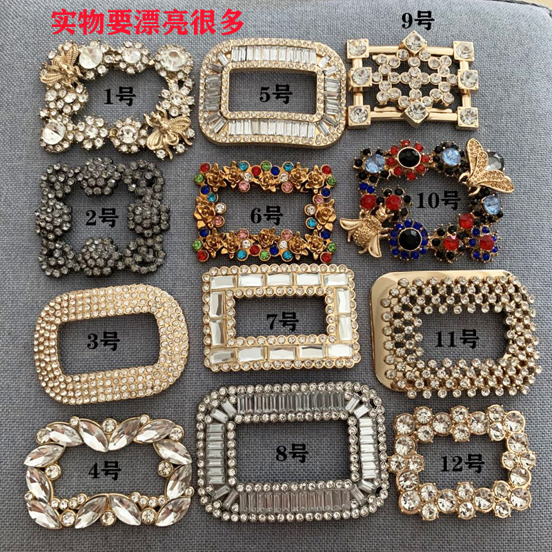 Shoe flower accessories rhinestone Surface accessories three-dimensional inlaid Diamond upper decorative accessories shoe buckle metal
