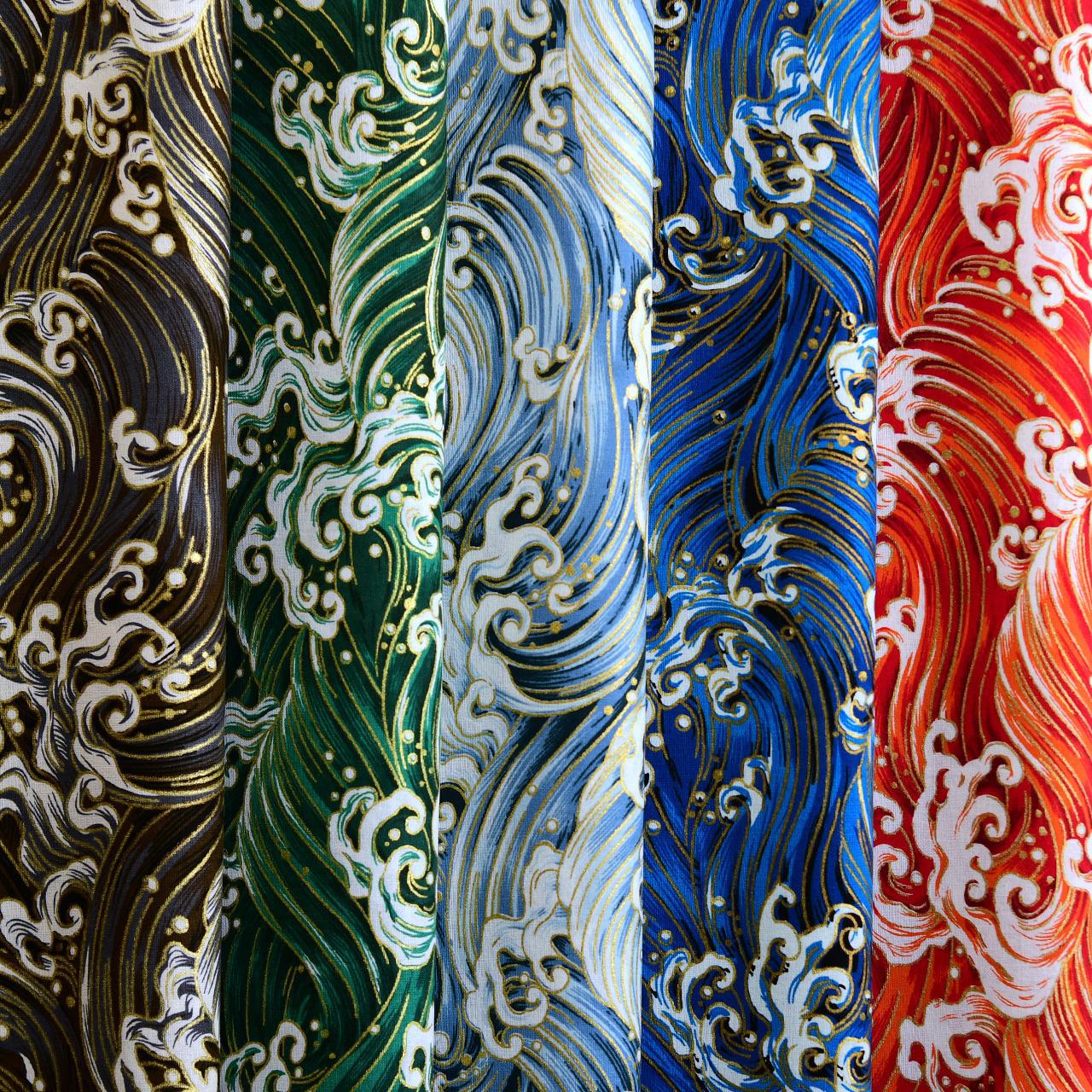 Pure Cotton Japanese-Style Gold-Printed Fabric for Handmade DIY Clothing, Bags, Sachets, Cotton Fabric, Qinghai Yanbo