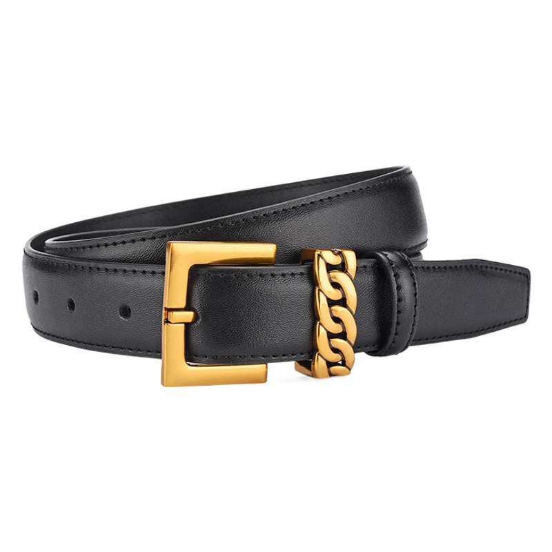 Factory direct belt women's high-end soft fashion Joker leather buckle belt decorative jeans with women
