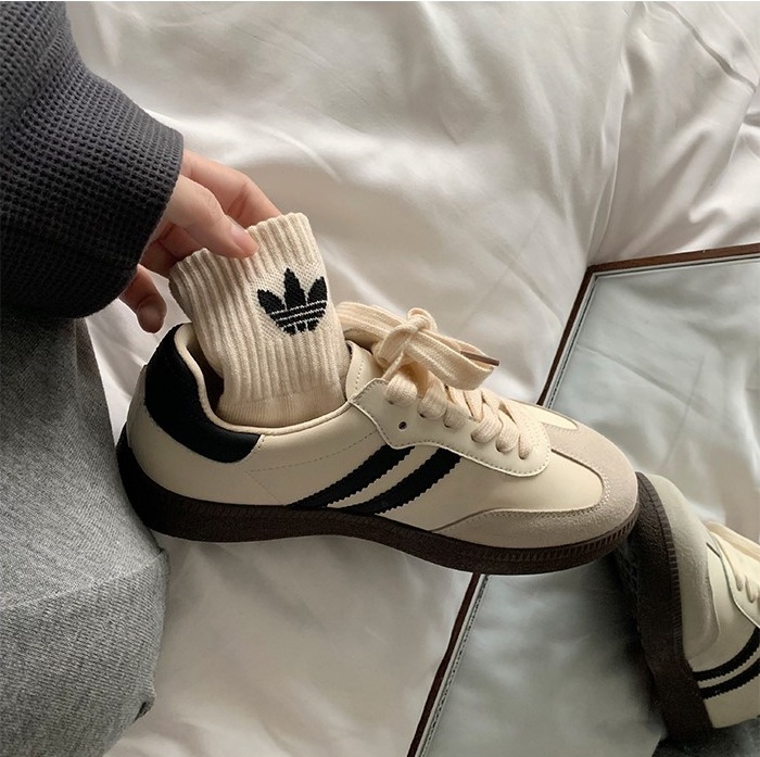 Genuine Leather! German training shoes women's fashionable autumn and winter 2023 new retro versatile platform casual sports board shoes single-layer shoes
