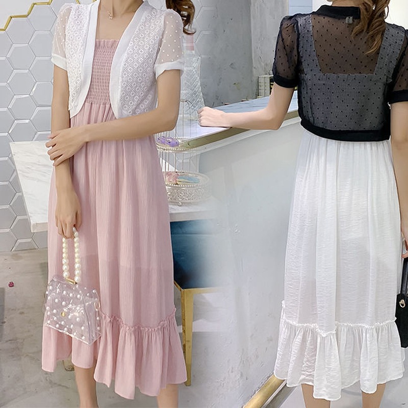 Picture of Selected fashion summer new short-sleeved chiffon shawl lace cardigan short coat thin elegant women's clothing