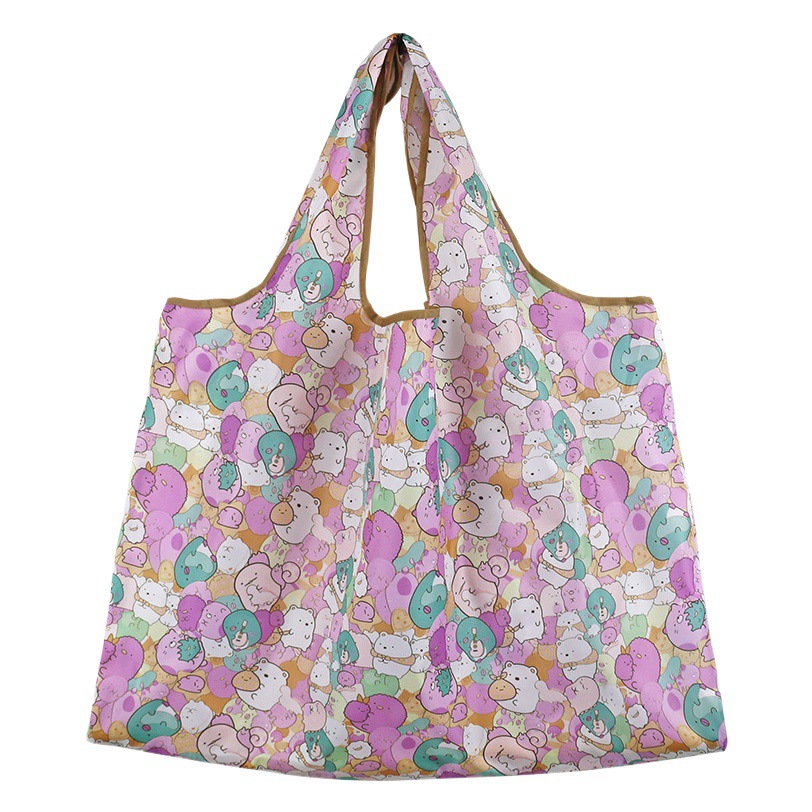 Eco Bag Large Cartoon Corner Bio Cute Shopping Bag Foldable Portable Oxford Bag Waterproof Shopping Bag
