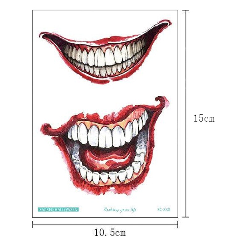 New Halloween Tattoo Sticker Anti-True Original Horror Bloodmark Cover Scar Tattoo Body Sticker Blood Lip Tattoo
