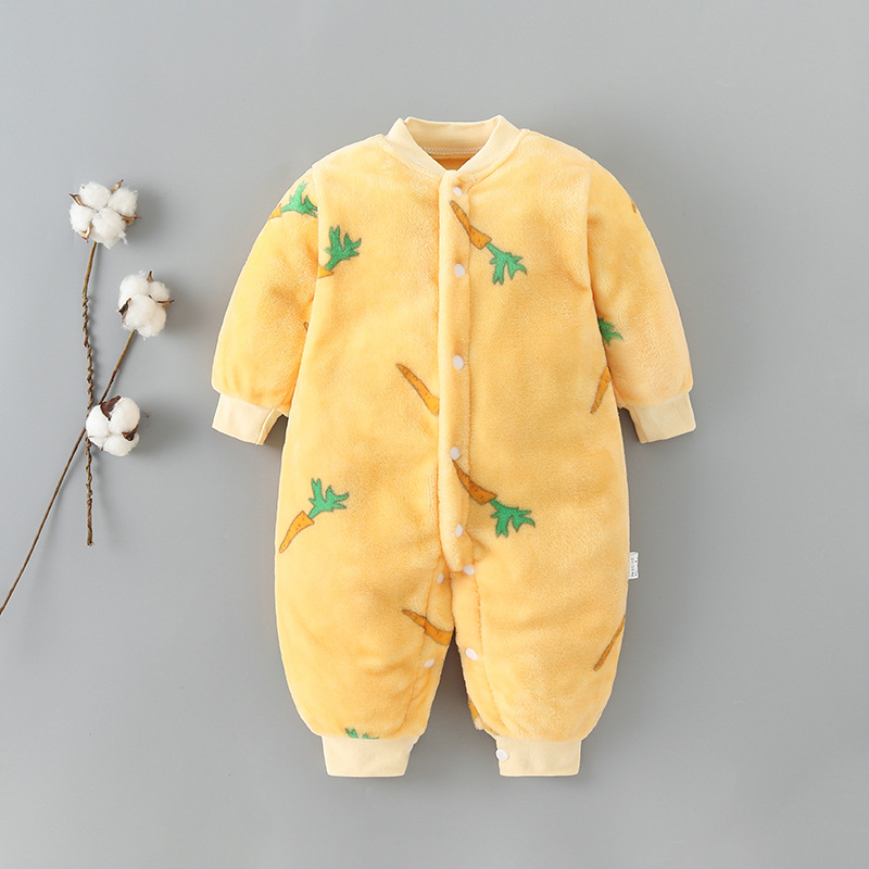 Picture of Baby Clothes Clothing Spring Autumn and Winter Short-sleeved Thickened Hassel Men's and Women's Baby Flannel Warm Jumpsuit Pajamas