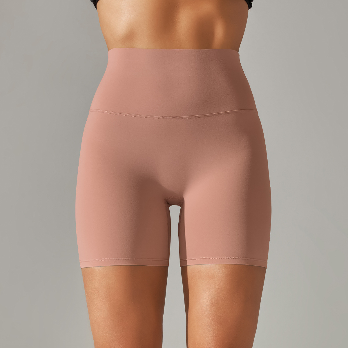 Picture of Spring and Summer New Solid Color Yoga Shorts Double-Sided Brushed Tight-Fitting High-Waist Elastic Sports Fitness Three-Point Yoga Pants for Women