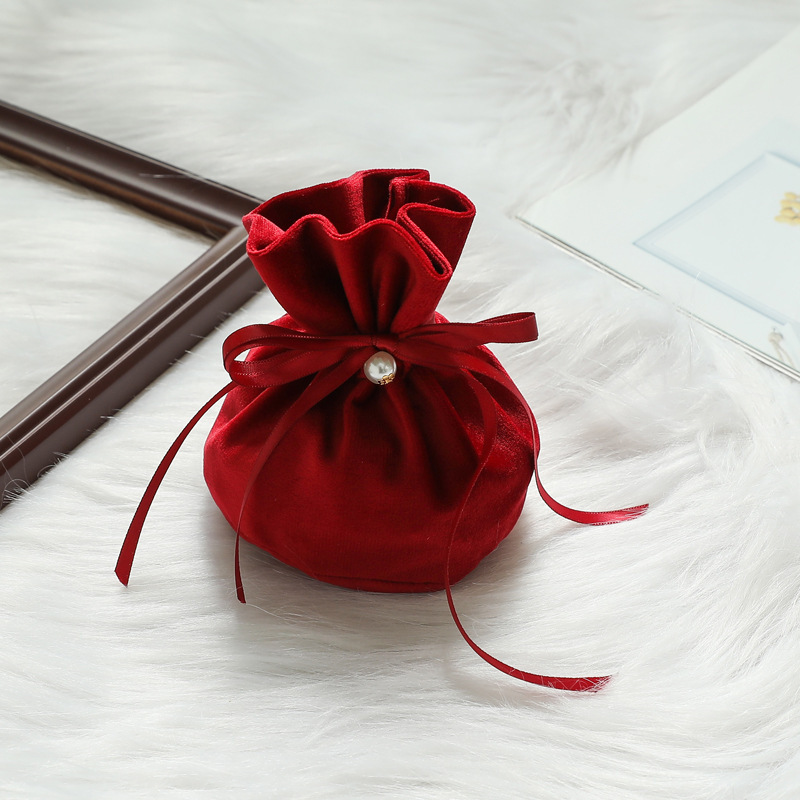 Picture of Wedding Velvet Candy Bag Little Red Riding Book Wedding Candy Accompanying Gift Wedding Candy Box Creative Birthday Full Moon Candy Bag