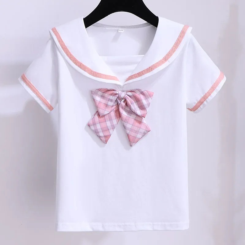 Picture of Girls' Set Plaid Skirt New Summer Primary and Secondary School Students' Summer Dress Fried Street Foreign Style jk College Style Children's Two-Piece Set