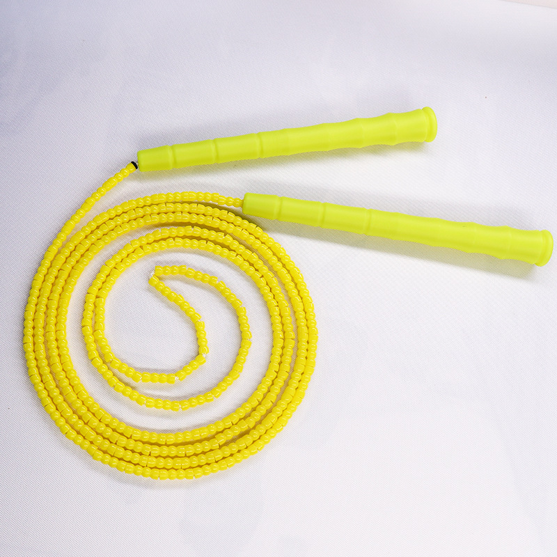 Picture of Manufacturer Wholesale Children's Fitness Sports Pattern Skipping Rope Kindergarten Competition Soft Bead Bamboo Skipping Rope for Primary School Students