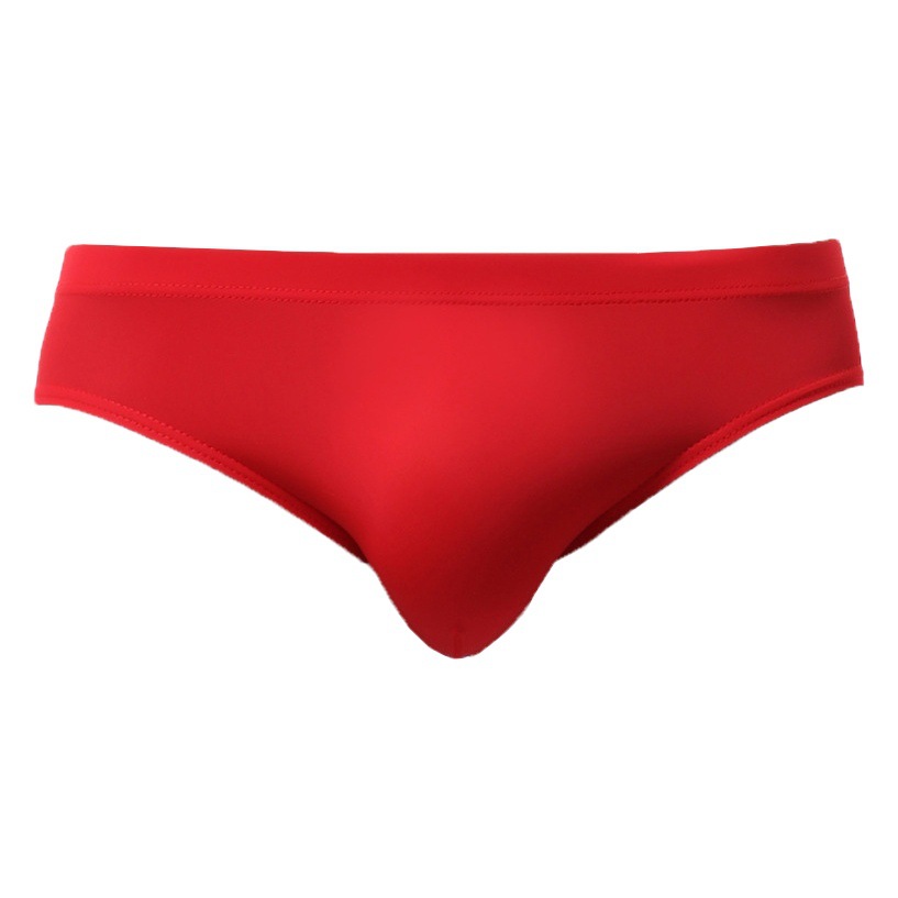 Men's Zhongshan Briefs Ice Silk Summer Traceless U-Convex Briefs Breathable Solid Color Youth Mid-Waist Pants Comfortable