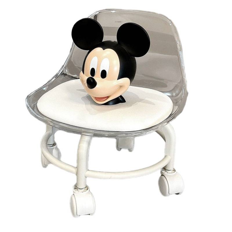 Picture of Acrylic pulley low stool, spinner wheel, children's home living room stool, foot mat, light luxury high-end chair, back chair