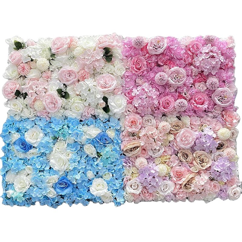 Simulated Flower Wall Wedding Background Event Decoration Supplies Photography Props Shopping Mall Window Hydrangea Rose Green Plant Wall