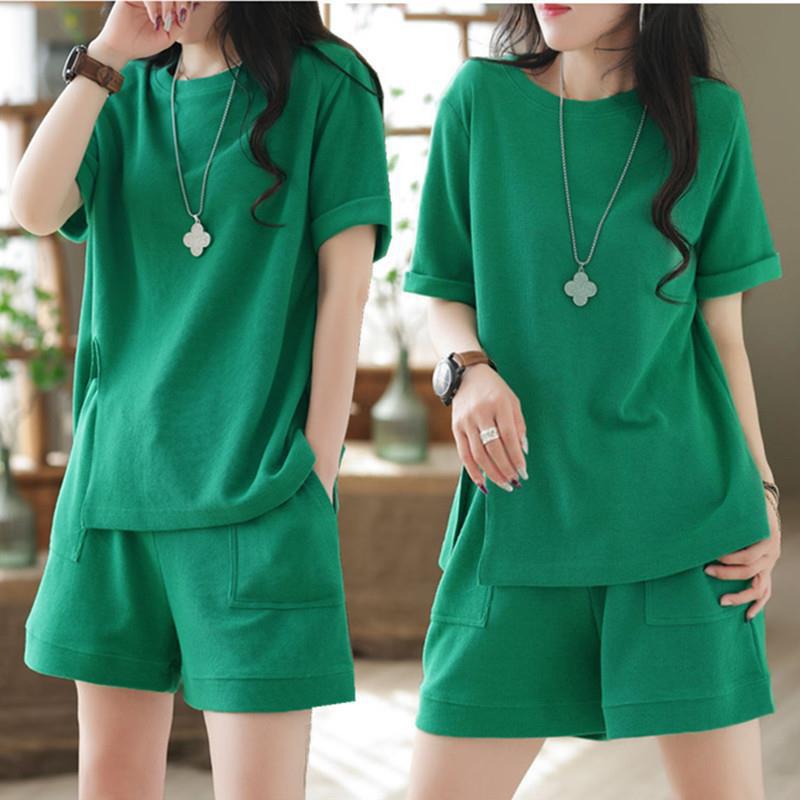 Casual Shorts Loose Artistic Retro Short-sleeved T-shirt Women's 2023 Summer New Fashion Women's Two-piece Set