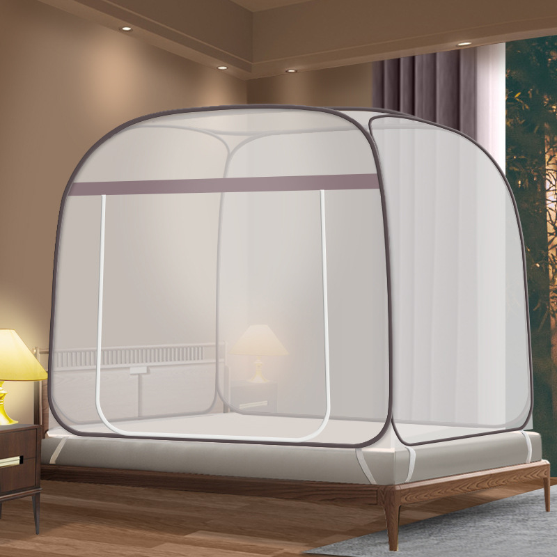 Picture of New product installation-free mosquito net Mongolian home 1 meter 5 bed foldable mosquito net 1 meter 8 bed sheet door double door full bottom