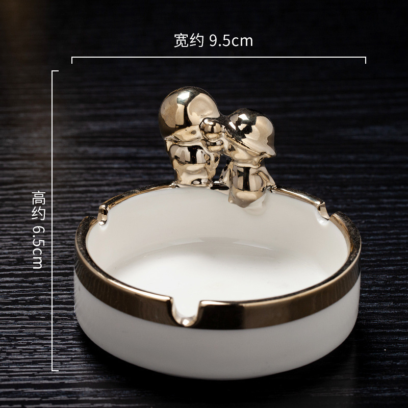Picture of Ceramic Ashtray for Home Use, Cute, High-End, Light Luxury, Simple, Hotel Business Style, Simple Ashtray, Creative Ashtray