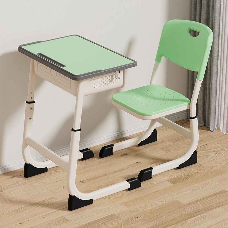 Picture of Cross-border Bidding Primary and Secondary School Students' Desks and Chairs School Tutoring Class Writing Desk Lifting Children's Learning Desk suit Wholesale