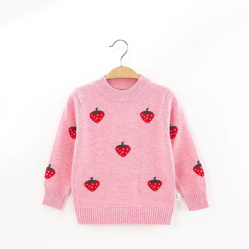 Picture of Factory wholesale children's cashmere sweater Korean version of the high collar cartoon knitted pullover boys baby base sweater girls