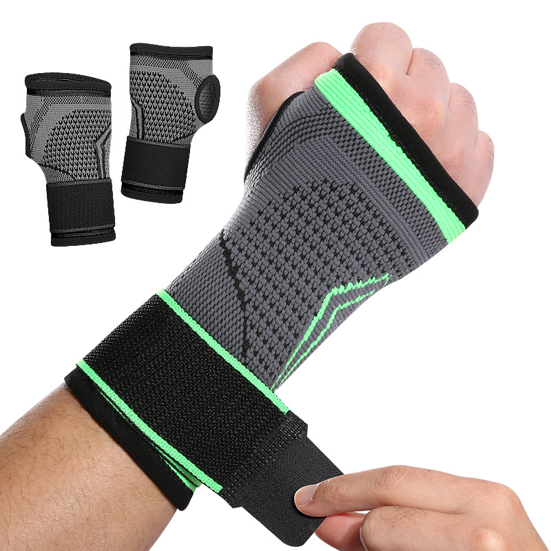 Outdoor Sports Adult Weightlifting Fitness Wrist Tendon Sheath Pressurized Breathable Anti-Sprain Knitted Hand Guard Wholesale