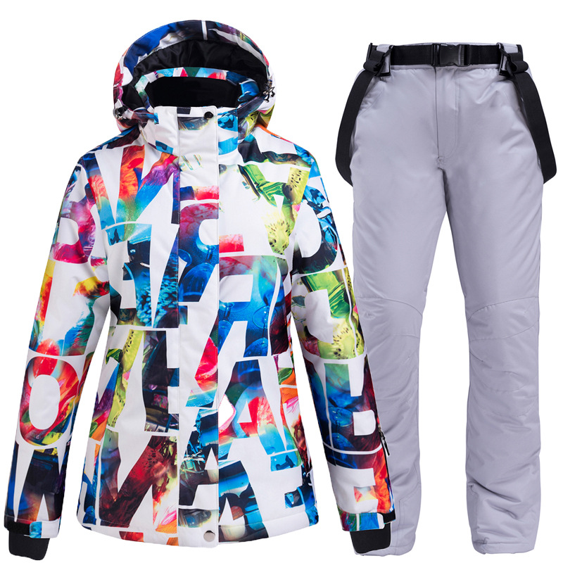 Women's Ski Suit Outdoor Snowboard Double-board Ski Pants Warm Thickened Ski Suit suit